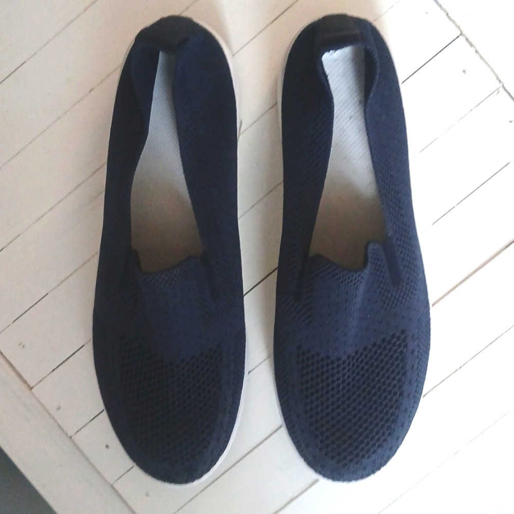 Womens Woven Shoes Size Eur 42/US 10-10.5 Navy & White - Picture 2 of 7